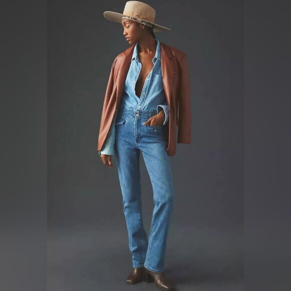 Anthropologie Maeve  Bombshell Slim Straight Jeans Style:OB1621587 Medium Wash - Picture 1 of 16